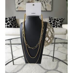 Express Gold Layered Necklace New